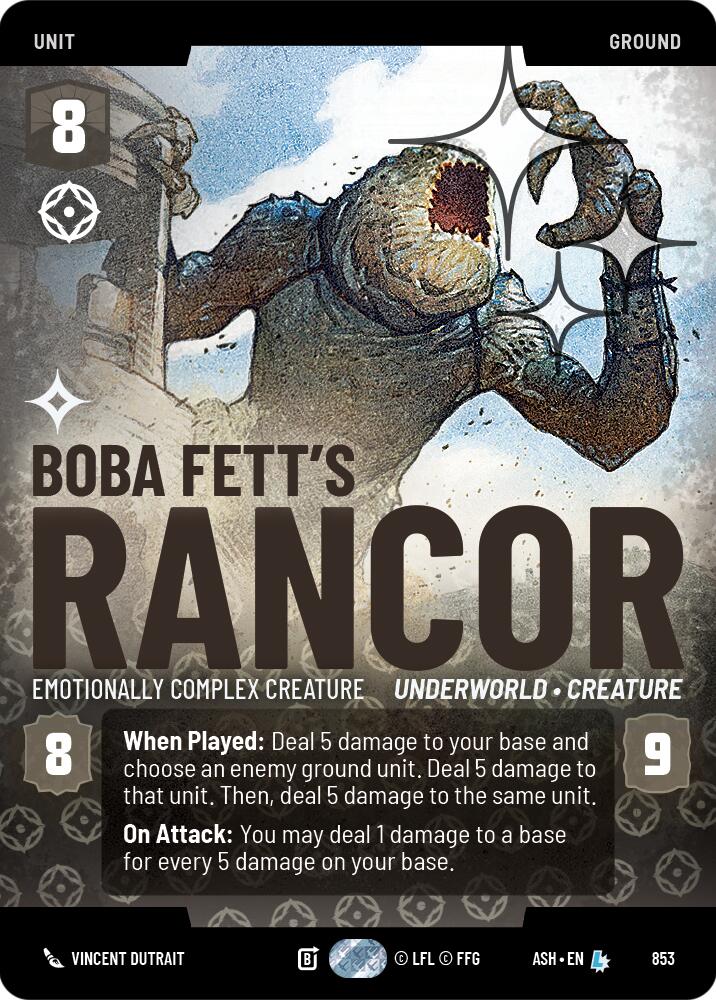 Boba Fett's Rancor - Emotionally Complex Creature (853) (Prestige Foil) (853) [Ashes of the Empire]