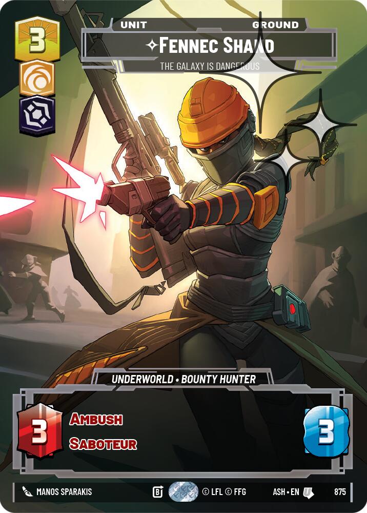 Fennec Shand - The Galaxy Is Dangerous (875) (Prestige Foil) (875) [Ashes of the Empire]