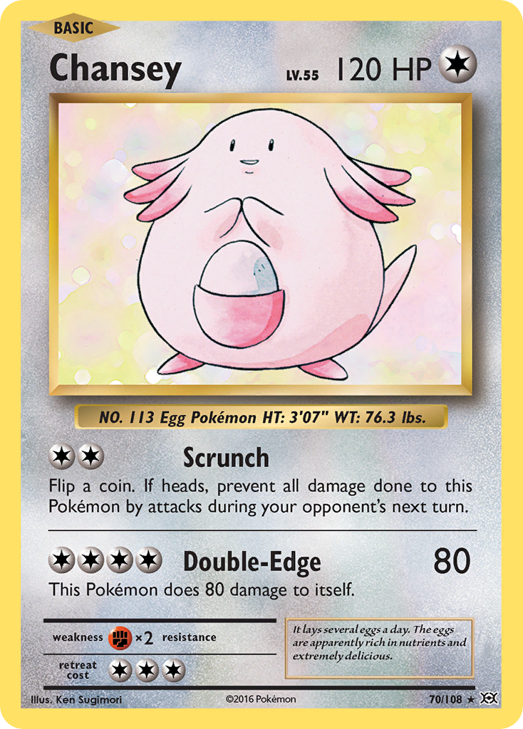 Chansey 70 108 Evolutions Reverse Holofoil