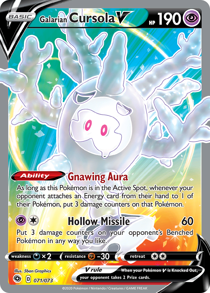 Galarian Cursola V 71 73 Champions Path Holofoil