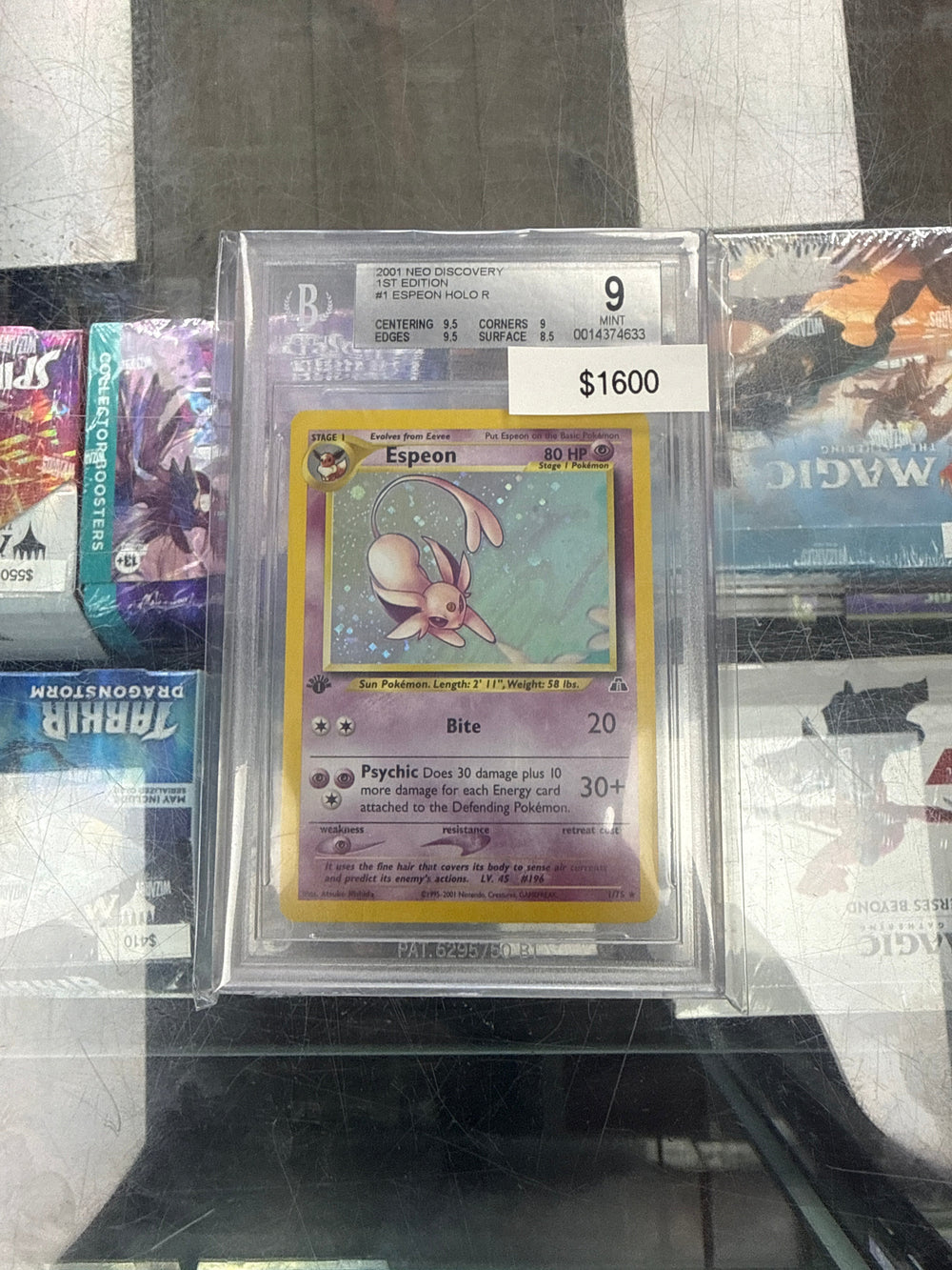 Pokemon Espeon Holo 1st Ed BGS 9 #1/75