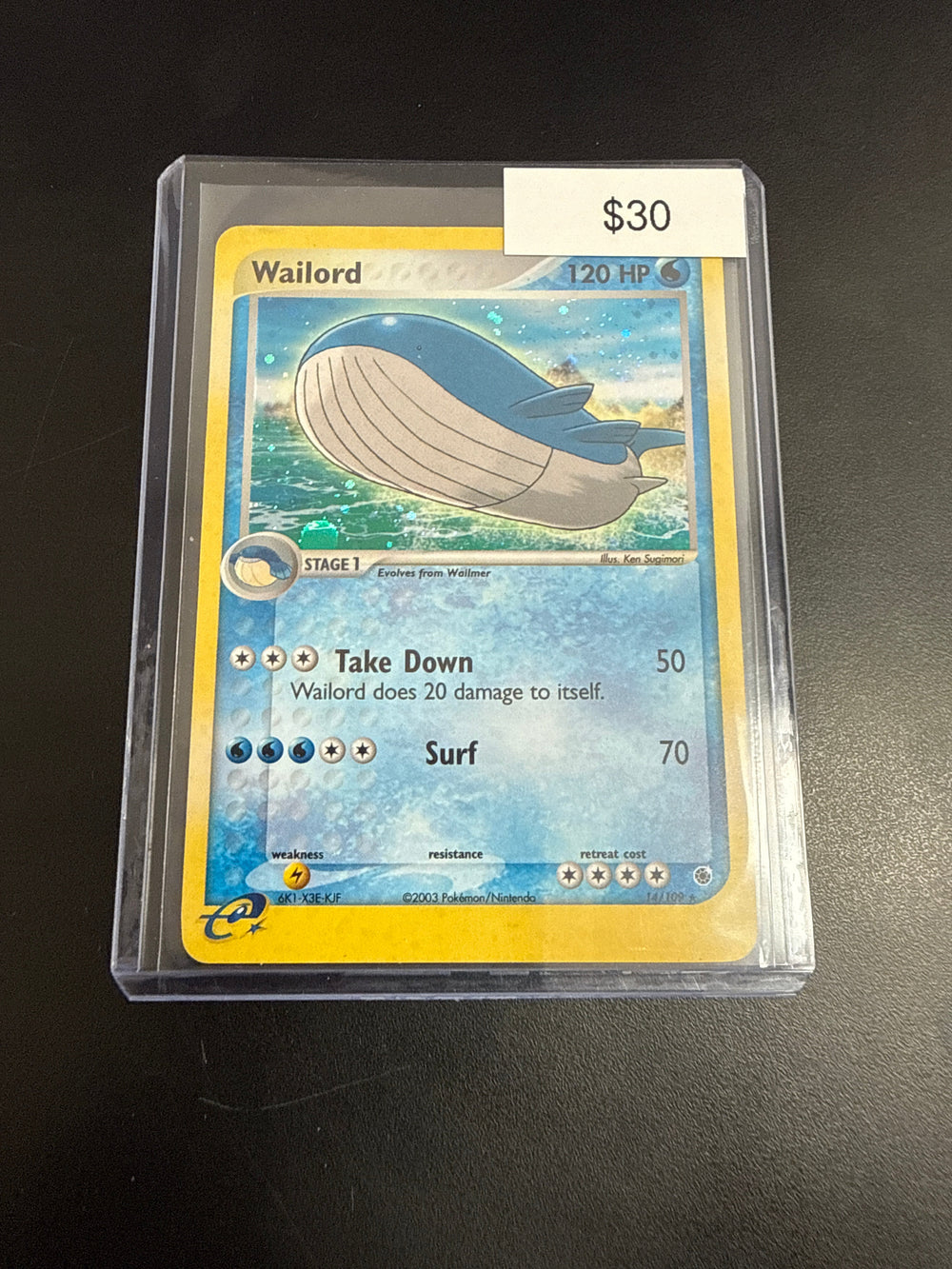 Pokemon Wailord Holo #14/109