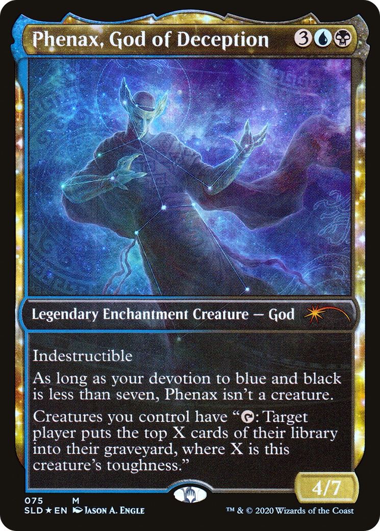 Phenax, God of Deception (SLD-075) - Secret Lair Drop: (enchantment, Showcase) Foil