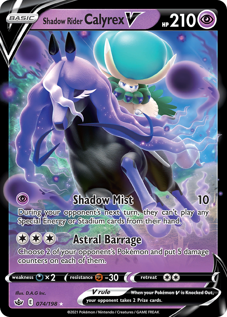Shadow Rider Calyrex V 74 198 Chilling Reign Holofoil