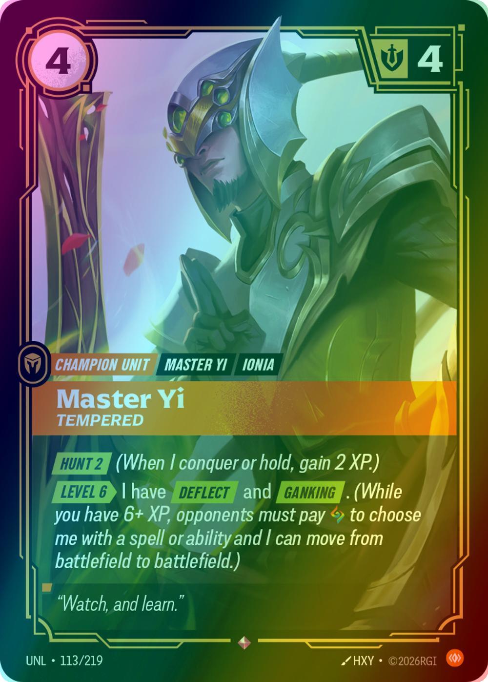 Master Yi - Tempered - 113/219 [Unleashed] [Foil]