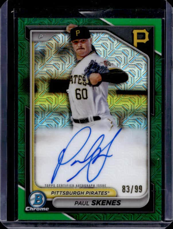 2024 Bowman Chrome Paul Skenes #BMA-PS Autograph Green Mojo /99