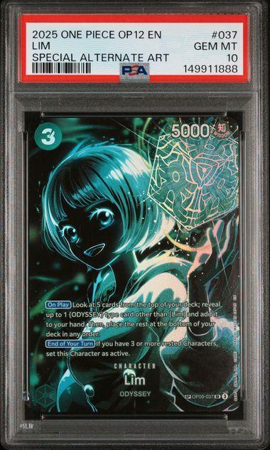 2025 ONE PIECE OP12-LEGACY OF THE MASTER 037 LIM SPECIAL ALTERNATE ART PSA 10