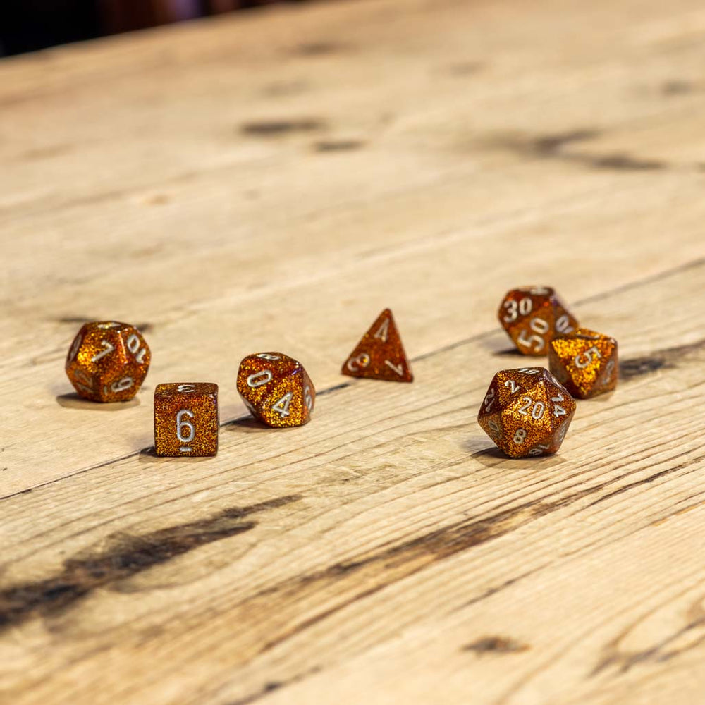 Chessex #27503 - Glitter Gold / Silver Polyhedral (7ct)