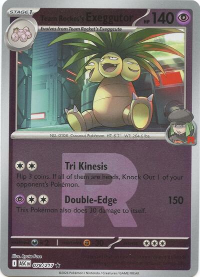 Team Rocket's exeggutor - Team Rocket - 078/217 - Rare [me025-078] [Reverse Holo]