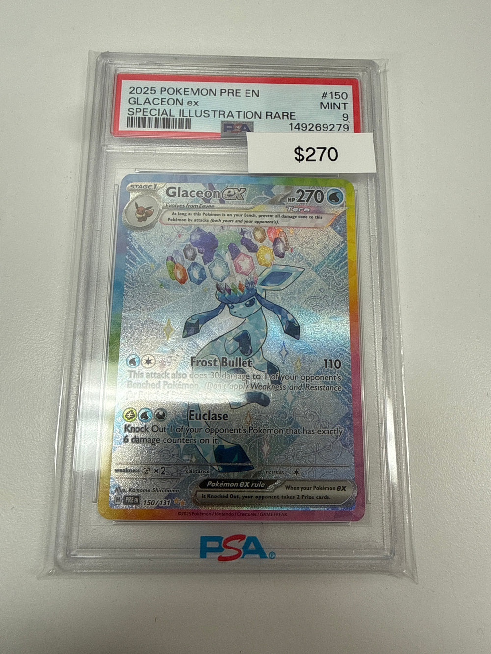 Pokemon Glaceon Ex #150/131 PSA 9