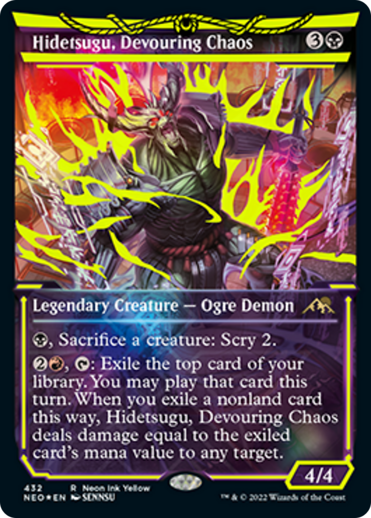 Hidetsugu, Devouring Chaos (NEO-432) - Kamigawa: Neon Dynasty: (Showcase) Foil