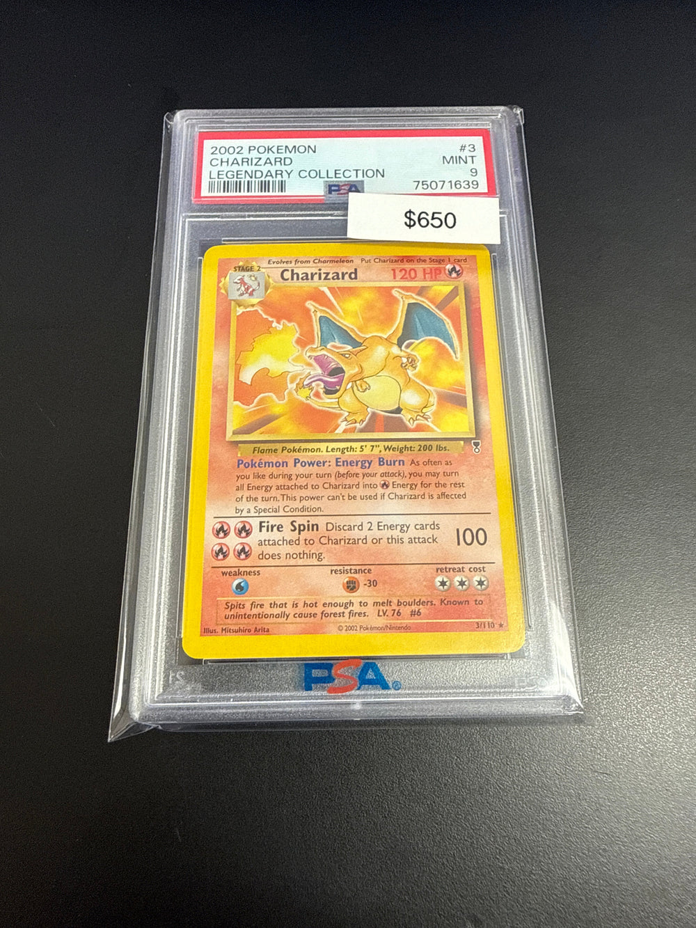Pokemon Legendary Collection Charizard Holo #3/110 PSA 9