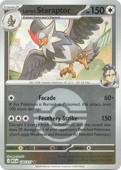 Larry's Staraptor - Poké Ball - 170/217 - Rare [me025-170] [Reverse Holo]