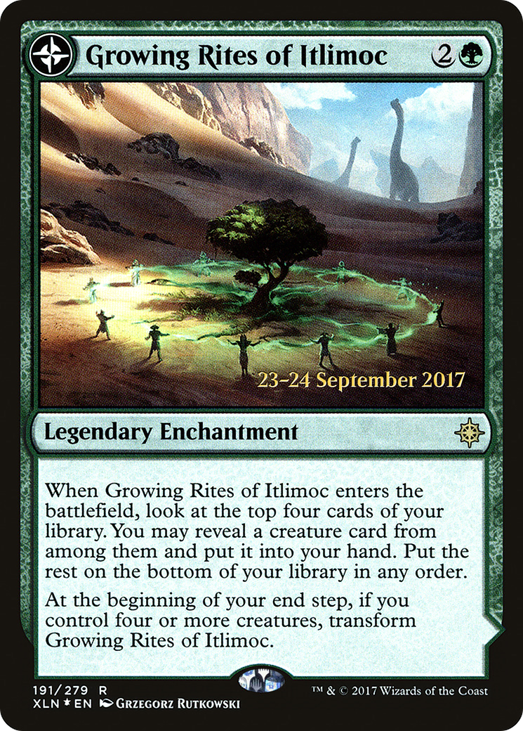 Growing Rites of Itlimoc // Itlimoc, Cradle of the Sun (PRE-191S) - Ixalan Promos: (compasslanddfc) Foil