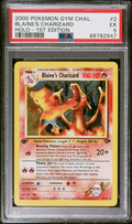 PSA 5 BLAINE'S CHARIZARD HOLO-1ST EDITION