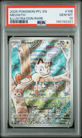 2025 POKEMON PFL EN-PHANTASMAL FLAMES ILLUSTRATION RARE #106 MEOWTH PSA 10