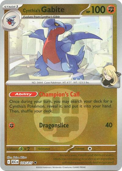 Cynthia's Gabite - Energy Symbol Pattern - 110/217 - Uncommon [me025-110] [Reverse Holo]