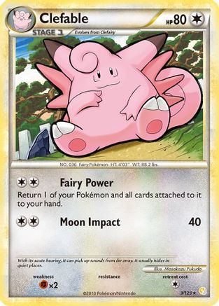 Clefable (3/123) - HeartGold SoulSilver Reverse Holofoil