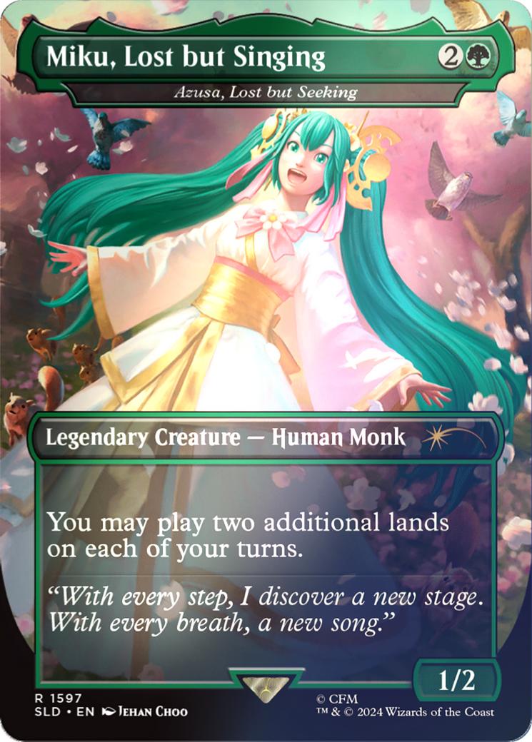 Azusa, Lost but Seeking (SLD-1597â˜…) - Secret Lair Drop / Miku, Lost but Singing (Borderless) Foil