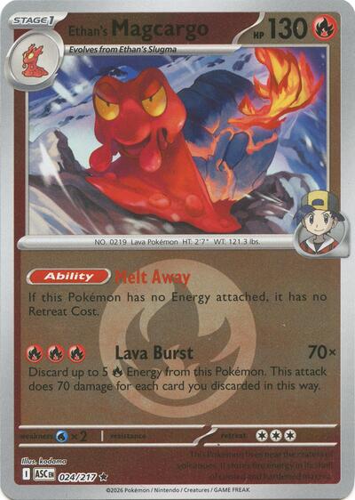 Ethan's Magcargo - Energy Symbol Pattern - 024/217 - Rare [me025-024] [Reverse Holo]