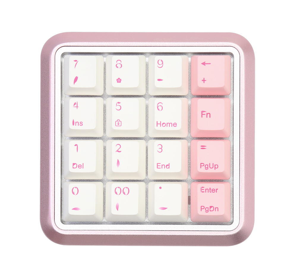 Varmilo Sword 2-16 Sakura White LED Numpad Dye Sub PBT Aluminum EC Mechanical Keyboard