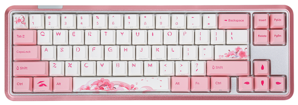 Varmilo Sword 2-68 Sakura R2 White LED 65% Dye Sub PBT Aluminum EC Mechanical Keyboard