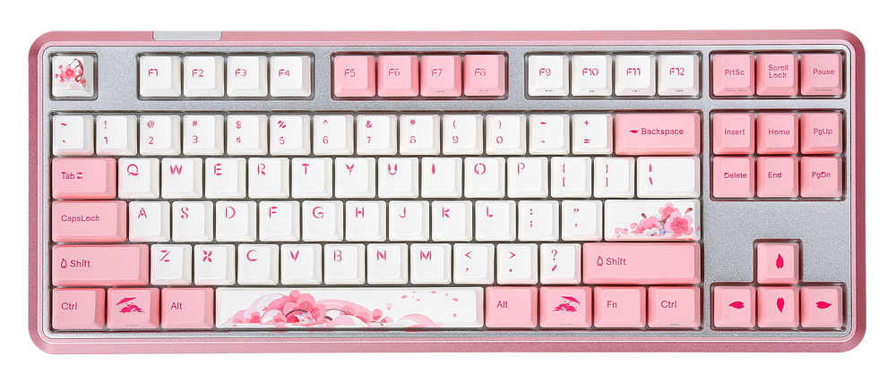 Varmilo Sword 2-87 Sakura R2 White LED TKL Dye Sub PBT Aluminum EC Mechanical Keyboard