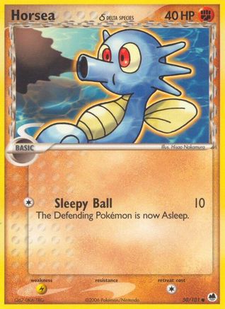 Horsea (Delta Species) (50/101) - Dragon Frontiers Reverse Holofoil