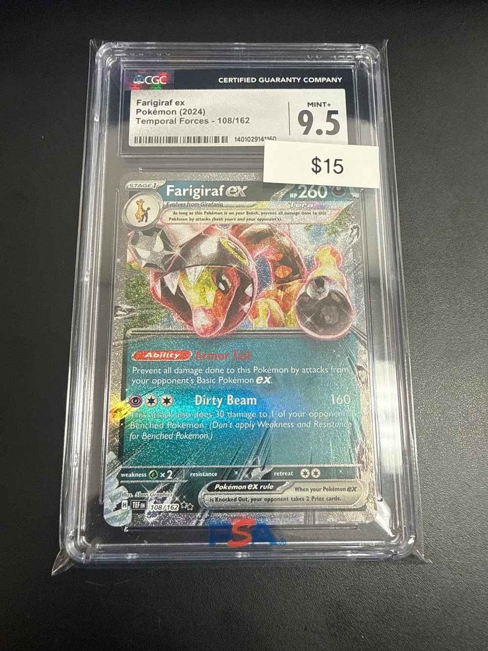 Pokemon Farigiraf Ex #108/162 CGC 9.5