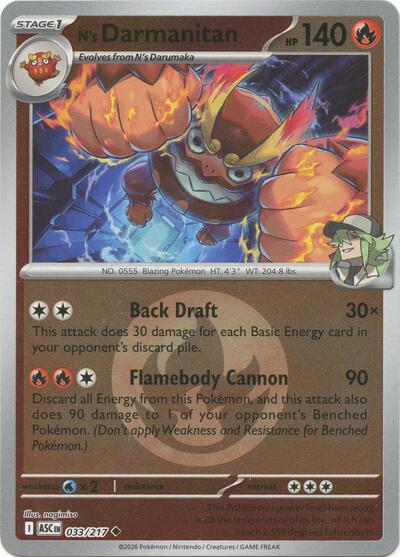 N's Darmanitan - Energy Symbol Pattern - 033/217 - Uncommon [me025-033] [Reverse Holo]