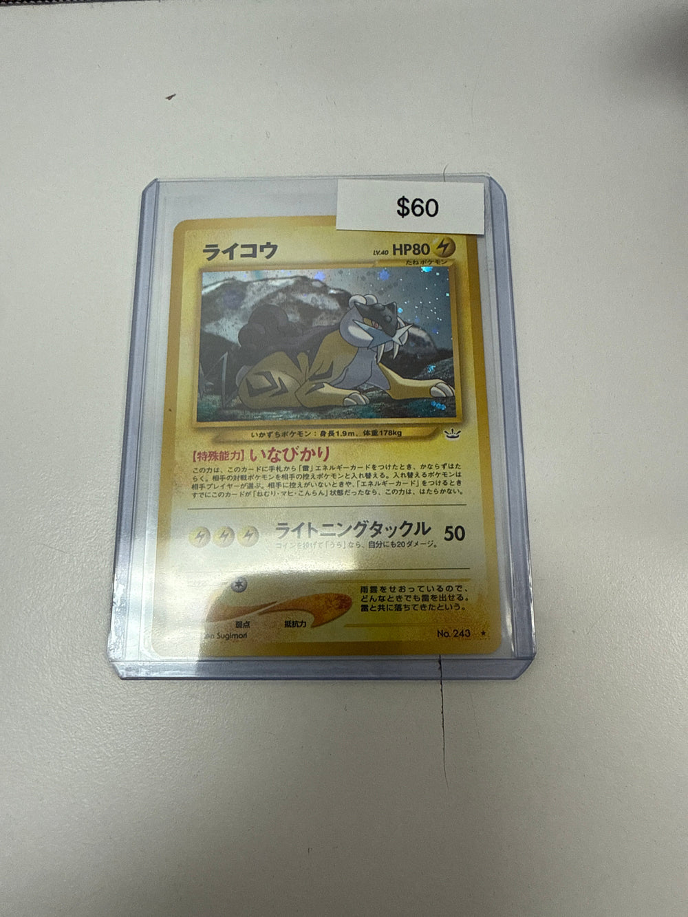 Pokemon Japanese Raikou Holo #243