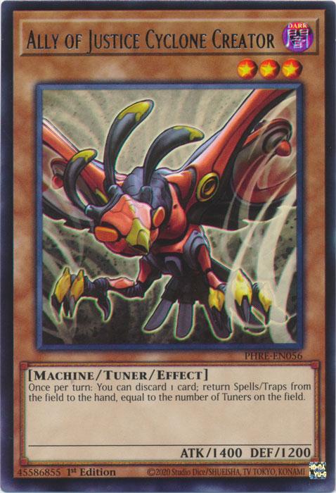 Ally of Justice Cyclone Creator - PHRE-EN056 - Rare - 1st Edition