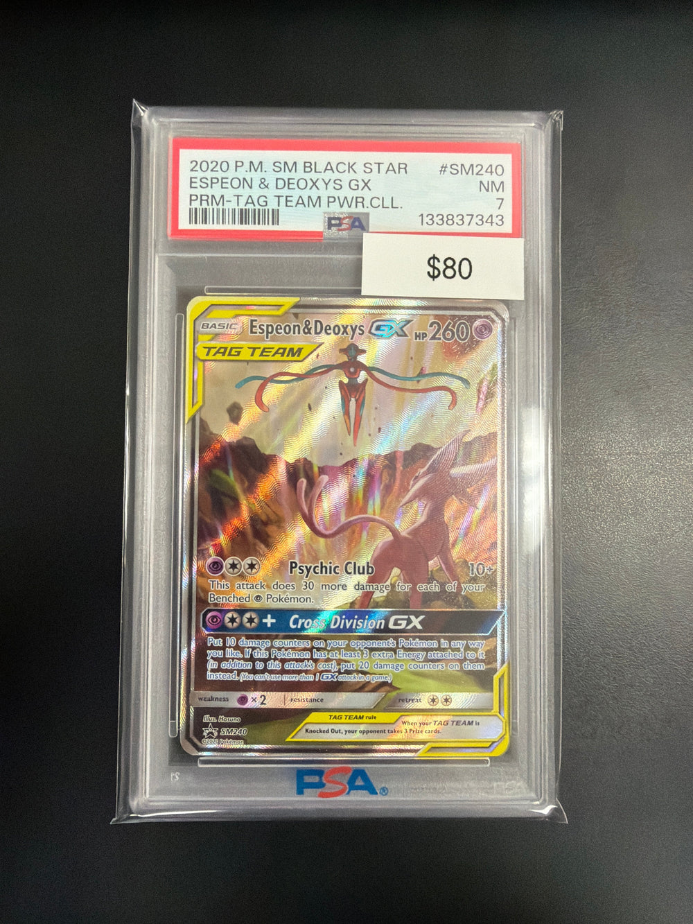 Pokemon Espeon & Deoxys #SM240 PSA 7