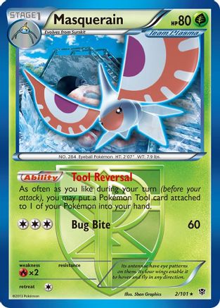 Masquerain (Team Plasma) (2/101) - Plasma Blast Reverse Holofoil