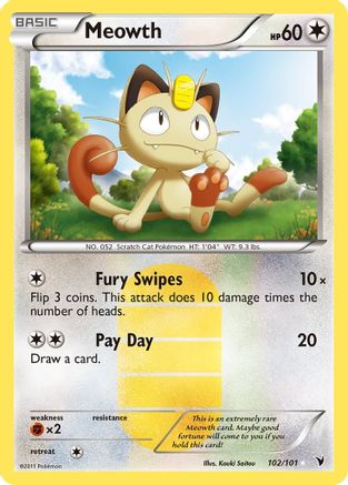 Meowth (102/101) - Noble Victories Holofoil