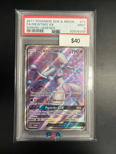 Pokemon Mewtwo GX #72 PSA 9