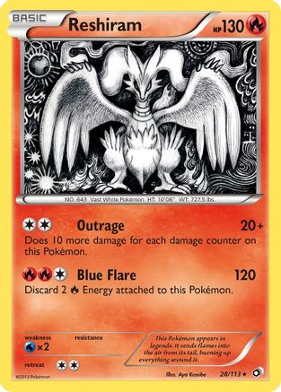 Reshiram (28/113) - Legendary Treasures Holofoil