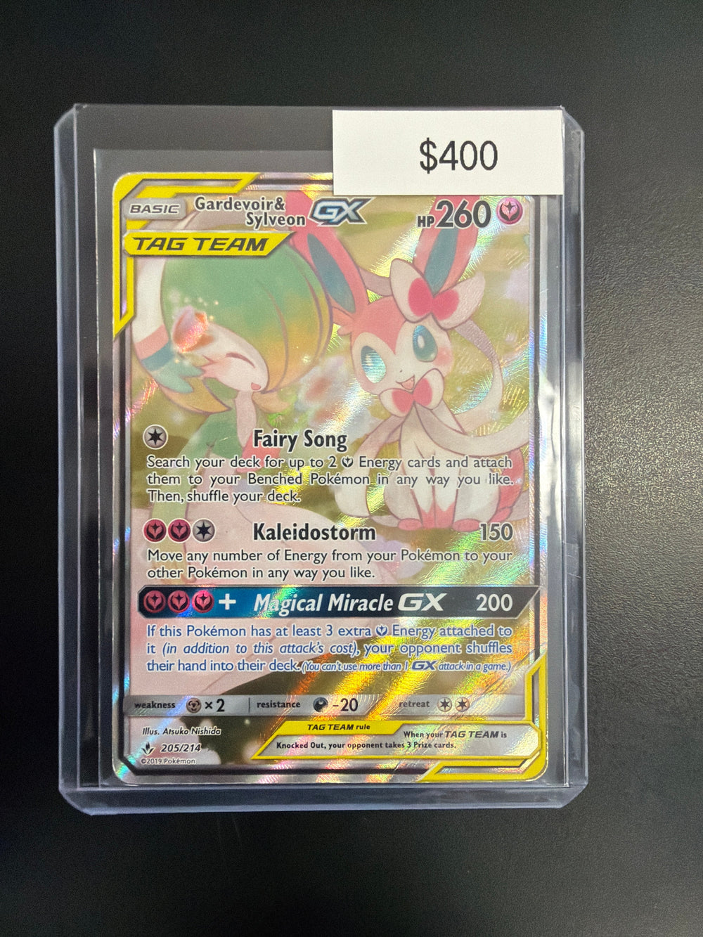 Pokemon Tag Team Gardevoir & Sylvan GX Alt Art #205/214 Damaged