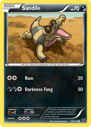Sandile (69/146) - XY Base Set Reverse Holofoil