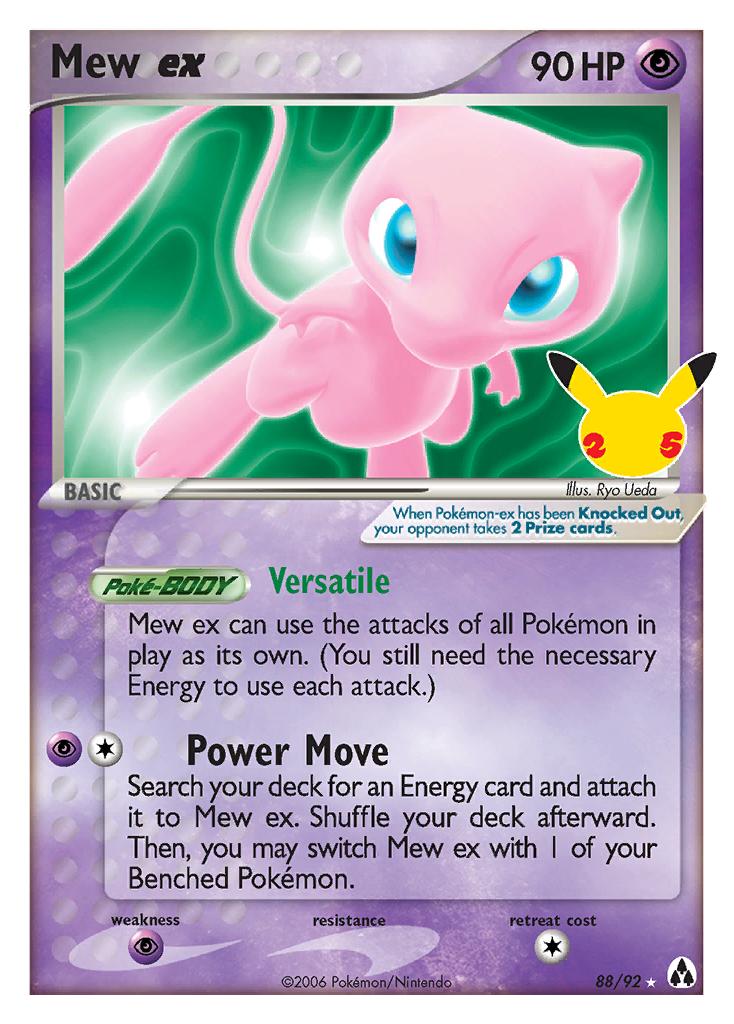 Mew Ex 88 25 Celebrations Classic Collection Holofoil