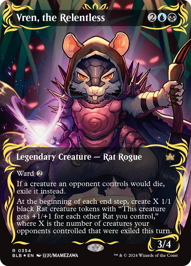 Vren, the Relentless (BLB-354) - Bloomburrow: (Showcase) (Borderless) Foil