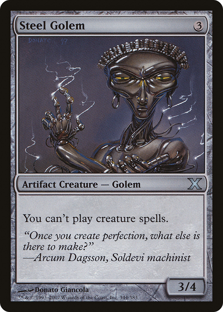 Steel Golem (10E-344) - Tenth Edition Foil
