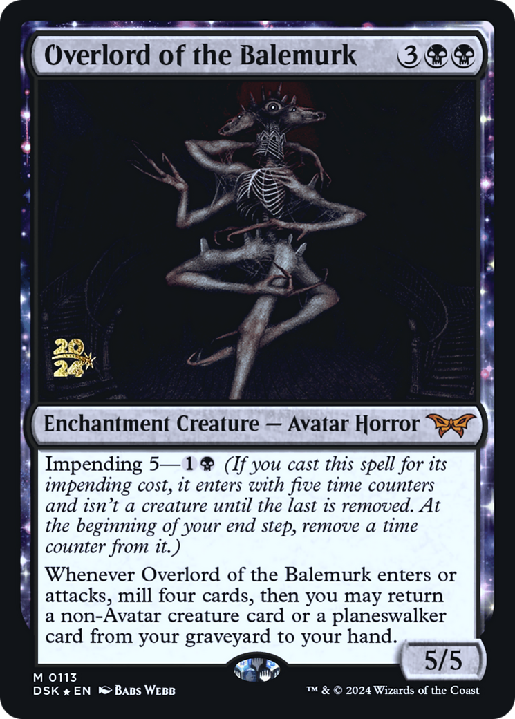 Overlord of the Balemurk (PRE-113S) - Duskmourn: House of Horror Promos: (enchantment) Foil