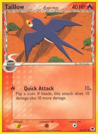 Taillow (Delta Species) (66/101) - Dragon Frontiers Reverse Holofoil