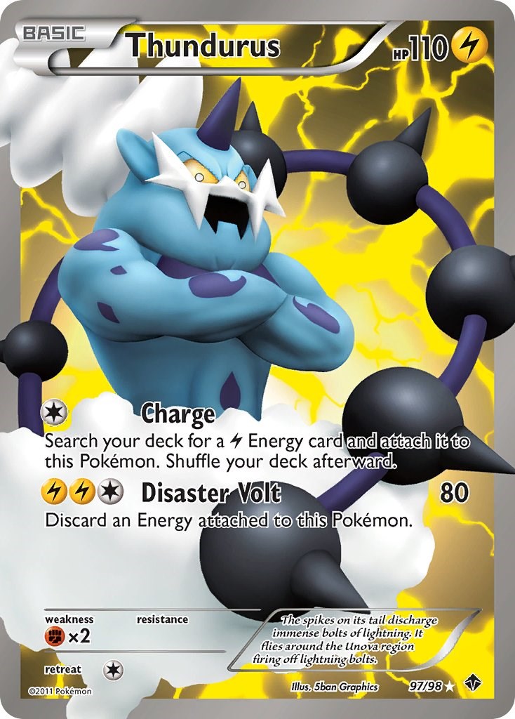 Thundurus (97 Full Art) - 97/98 - (Emerging Powers)