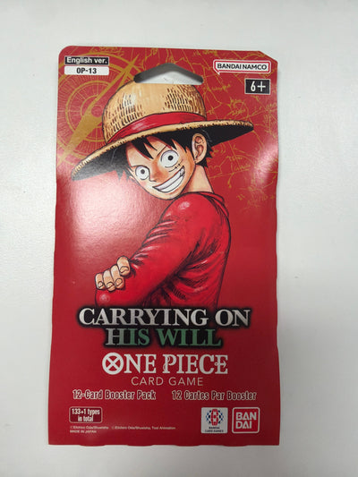 One Piece Carrying On His Will Sleeved Booster Pack