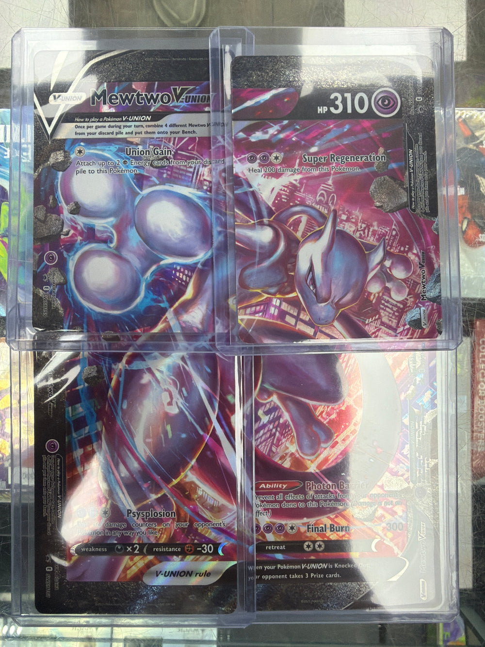 Pokemon Mewtwo V Union SWSH160 Set of 4