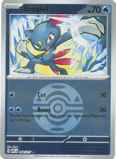 Sneasel - Dusk Ball - 044/217 - Common [me025-044] [Reverse Holo]