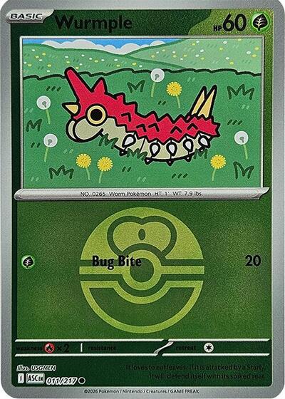 Wurmple - Love Ball - 011/217 - Common [me025-011] [Reverse Holo]