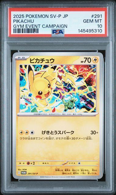 2025 POKEMON JAPANESE SV-P PROMO 291 PIKACHU GYM EVENT CAMPAIGN PSA 10